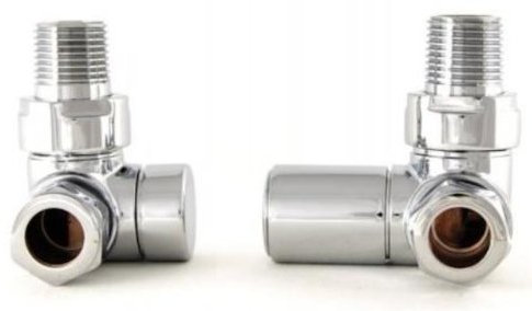Hansvit MODCOMRV Corner Angled Radiator Valves, Chrome