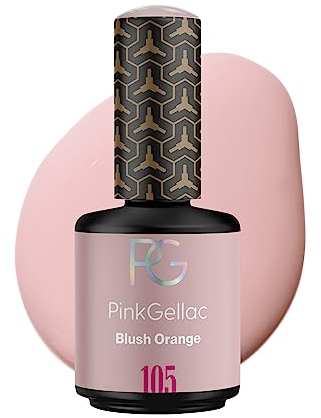 Pink Gellac UV Gel Nagellack - 105 Blush Orange 15 ml - Lang Anhaltend Shellac Nagellack Orange - Gel UV für 14 Tage Nägel in Salonqualität - Made in Holland
