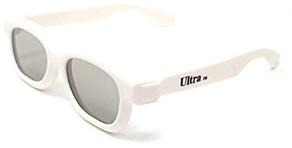 Ultra 2 White Childrens Passive 3D Glasses Kids for Use with all Passive TVs Cinema Projectors and RealD Films Movies Circular Polarised 3D Glasses Passive Kids Movies Cinema 3D Glasses
