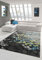 Designer Teppich Moderner Teppich Wohnzimmer Teppich Blumenmotiv Grau Türkis Grün Weiss Größe 160x230 cm