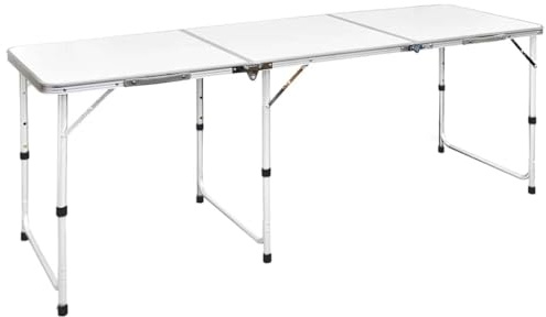 vidaXL Campingtisch zusammenklappbar höhenverstellbar Aluminium 180 x 60 cm