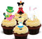 Alice in Wonderland Edible Cupcake Toppers - Stand-up Wafer Cake Decorations (Pack of 12)