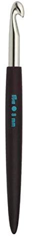 Prym Häkelnadeln Soft-Griff ALU silberfarbig 16 cm 8,00 mm Woll-Häkelnadel, Aluminium, 8 mm