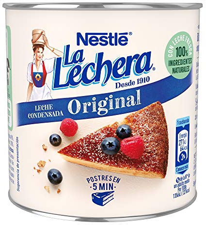 Nestlé La Lechera Leche condensada entera, Lata de leche abre fácil - Caja de 370 gr