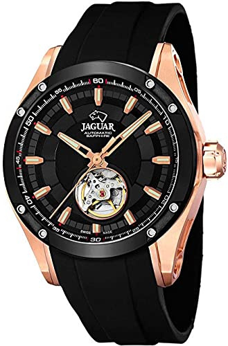JAGUAR Automatik Herrenuhr - Kautschuk Schwarz - Analoge Uhr - Saphirglas Hohe Widerstandsfähigkeit - Wasserdicht 10 ATM - J814/1
