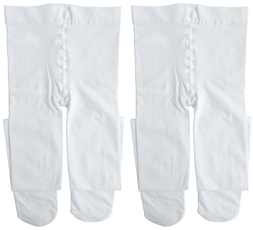 Dancina Mädchen Ballett Strumpfhose Ultra-Stretch Mikrofaser S (104-122) Weiß x2