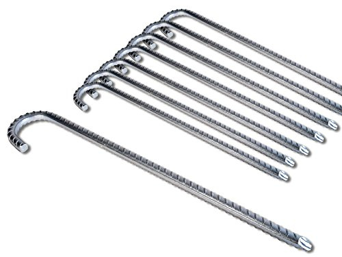 K&B Vertrieb Bodenanker XL Heringe 38cm Silber Erdnagel Erdanker Erdspieß Bauanker Nagel Zelt Zelthering 300 (10 Stück)