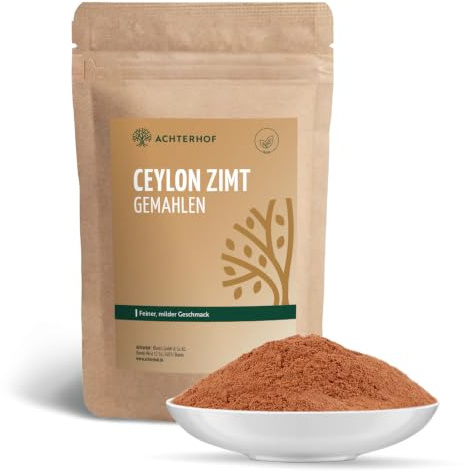 Ceylon Zimt gemahlen (500g) mit wenig Cumarin in Premium Qualität | 100% ECHTES Ceylon Zimt-Pulver
