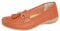 Jo & Joe Ladies Leather Loafer Shoes Plimsole Pumps Womens Flat Shoes Orange Size UK 5 EU 38