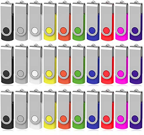AreTop Bulk USB Flash Drives 4GB 50 Pack, USB 2.0 Pendrive Bulk USB Drive Memory Stick Flash Drive Pack Thumb Drives (50 PCS 4GB, 10 Mix-Colors)