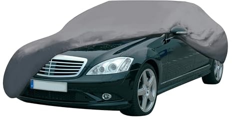 Dunlop Bache Voiture XL - Housse Voiture Universale 534 x 178 x 120 cm - Couverture Imperméable avec Cordon Élastique et Anneaux - pour l'Intérieur et l'Extérieur - Gris