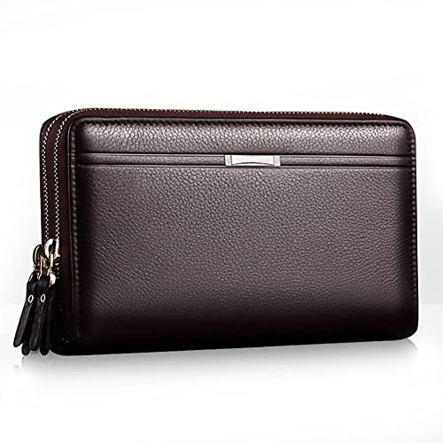 Black Sales Friday Deals Herren-Geldbörse aus Leder für Handy, Clutch, Geldbörse für Herren, groß, für Reisen, Business, Handy, Holster, Kartenhalter, Geschenk für Vater, Sohn, Ehemann, Freund (braun)