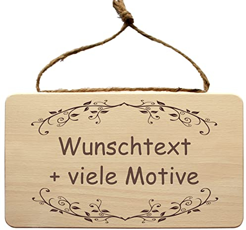 Haussegen mit individueller Gravur - beliebiger Spruch, Segen, Psalm, Regeln - Holz Deko zum Aufhängen, tolles personalisiertes Geschenk zum Einzug, Hochzeit, …