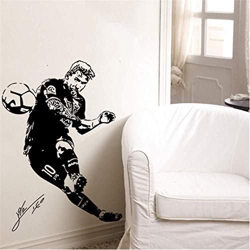 Wandaufkleber Dekoration 86 Cm * 58 Cm Fußballstar Messi Schießen Silhouette Wandaufkleber Studentenwohnheime Schlafzimmer Wanddekoration Poster Aufkleber D39