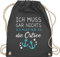 Turnbeutel Rucksack - Sprüche Statement - Ich muss gar nichts ich muss nur an die Ostsee - Maritime Ostsee Geschenkideen - Unisize - Dunkelgrau - souvenir mit aufschrift meer beutel statements