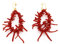Antonino De Simone Orecchini Frangia in Corallo Rosso del Mediterraneo, montati in Argento Dorato 925. Gli Orecchini misurano cm 10 e pesano Circa 15 gr.