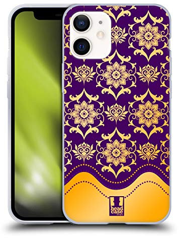 Head Case Designs Violett Modernes Barock Gelhülle [Militärischer Schutzgrad] Kompatibel Mit Apple iPhone 12 Mini Und Kompatibel Mit MagSafe