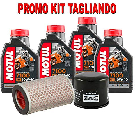 KIT TAGLIANDO HONDA CB HORNET 600 2003 2004 2005 2006 OLIO 7100 10W40 FILTRO OLIO ARIA PORTACHIAVI AER OMAGGIO