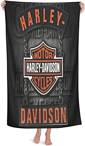 NICHIYOBI Harley Davidson - Telo mare con stampa digitale 3D, alla moda, morbido e resistente alla luce (1150 cm x 200 cm)