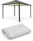 blumfeldt Pantheon Solid Sky Ambient Solar Pavillon, Komplett-Set, mit Seitenwänden, Material Gestell: Aluminium, Material Dach: Polycarbonat, mit Solar-Beleuchtung, Maße: ca. 3 x 4 m, hellgrau