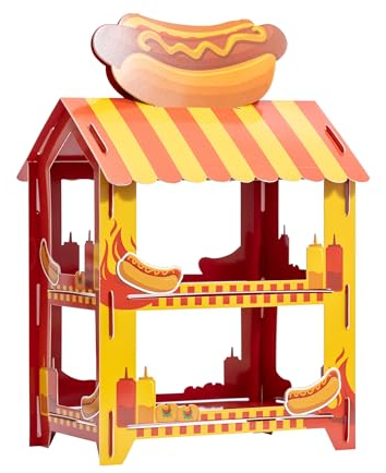 evelay Süßigkeitenständer Shop Präsentationsständer Kuchen Dessert Geburtstag Party Süßigkeiten Popcorn Hotdog Leckereien Partygeschirr (Hot Dog)