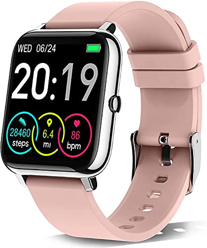Smart Watch 2021 per telefoni Android/iOS, 1,4 pollici Full Touch Screen Fitness Tracker, Smartwatch per uomini e donne cardiofrequenzimetro, compatibile con iPhone Samsung (rosa)