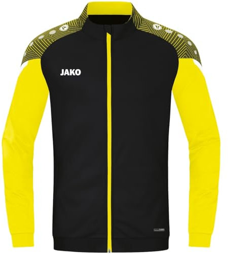 JAKO - Veste En Polyester Performante, Mixte, Noir/Jaune Doux, M