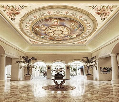Yimesoy Personnalisé Belle Pastorale 3D Plafond Papier Peint Motif Fonds D'Écran Pour Salon Chambre Peintures Murales Plafond Papier Peint Pour Murs 3 D 300Cm(W)×210Cm(H)