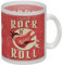 I Love Rock 'n' Roll Glas Tasse mit Gitarren Motiv im rustikalen Stil als Geschenkidee für Freunde des Rock und Rockabilly Glas Tasse Wer eine Geschenkidee für echte Rocker unter