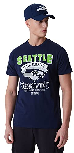 New Era Seattle Seahawks NFL Team Wordmark Navy T-Shirt - XL
