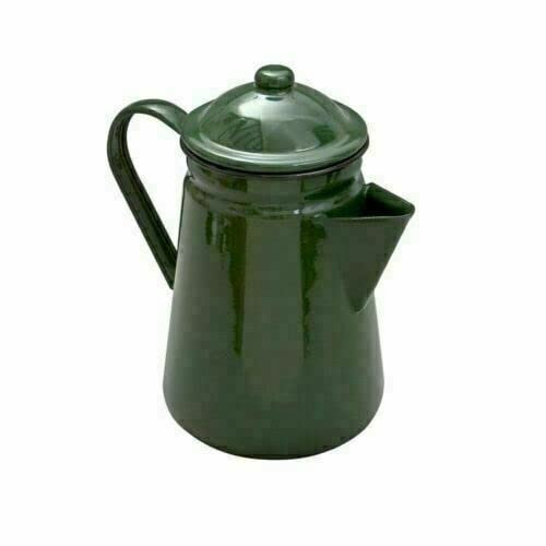 EliteKoopers 1Pcs Green Enamel Coffee Pot Traditional Top Kettle Jug For Home, Kitchen Etc.