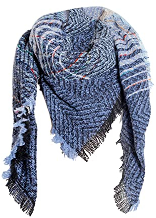 karierter Schal mit Fransen Muster Baumwolle Baumwolle Dreieckstuch Dreieck Schal Dreieckstuch Halstuch Mode Gestrickte Damen Schal poncho winterschal damen