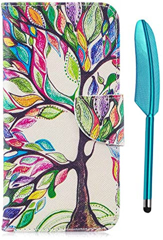 Knoowcase for iPhone 13 Case Shockproof Wallet PU Leather Bumper Case Flip with Card Slots Drop Protective Kickstand Magnetic Cover Case for iPhone 13, The Tree of Life
