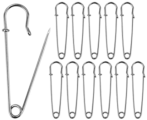 Alfileres de Seguridad Grandes - 20 Unidades, 63 mm Extra Anchos para Kilt, Manta, Tejidos y Trabajos Manuales