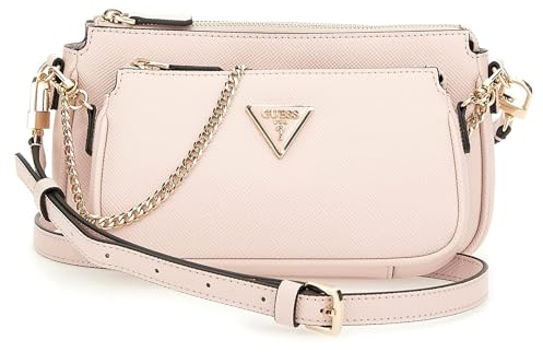 GUESS Noelle DBL Pouch Crossbody, Bag Women, Rose légère, Taille Unique