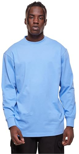 Urban Classics Herren Tall Tee L/S – Langärmeliges Oversize T-Shirt aus Baumwolle, lockerer Schnitt mit verlängertem Fit im urbanen Streetwear Look,Horizonblue,XXL