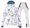 ALSOGO Damen Skianzug Schneeanzug Winddicht Wasserdicht Skifahren Snowboardjacke Trägerhose Set Zum Skifahren Snowboarden Klettern SMNWT+White M