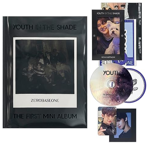 Zerobaseone - 1st Mini ALBUM [YOUTH IN THE SHADE] (YOUTH Ver.)Artbook +CD-R & Envelope +Selfie Photocard +Photo Frame Set +Layer Card +Sticker Pack +Zerose Coaster +Folded Poster +9 Extra Photocards