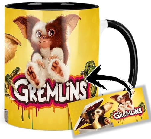 Gremlins Gizmo A Tasse Innen & Henkel Schwarz Keramikbecher Mug