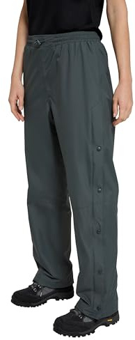 Mountain Warehouse Downpour Womens Waterproof Trousers - Rain Pants, Breathable, Durable Overtrousers, Taped Seams with Half Zip - for Spring Summer, Travelling, Hiking Dark Khaki Women's Size 10