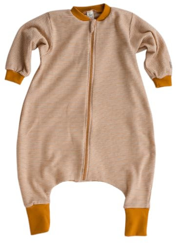 Lilano, Schlafsack mit Bein und Langen Ärmeln, 70% Wolle (Bio), 30% Seide, 210 gr./m² (Curry, 74-80)