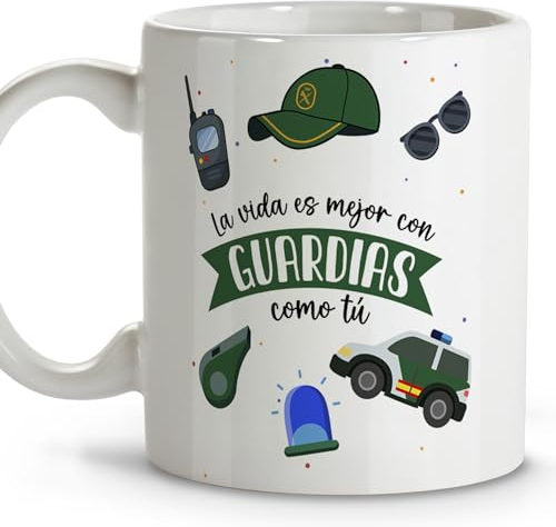 LolaPix Guardia civil regalo. Tazas originales para regalar. Regalos para Guardia Civil. Tazas personalizadas. Taza cerámica 330 ml.