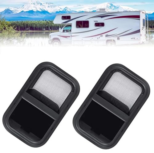 Ventanas para caravanas, 2 Piezas 500x300mm Ventana Corredera RV, Impermeable Ventana Claraboya con Tela Mosquitera y Cristal Tintado, Ideal para Autocaravanas y Remolques