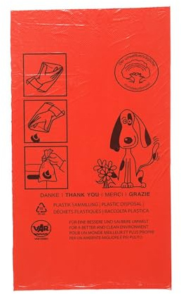 PROREGAL Klassische Hundekotbeutel | 1000 Stück | HxBxT 20x35x0,01cm | Rot