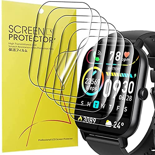 Blueshaweu 6 Pezzi Pellicola Compatibile per aycy 1.85 Smartwatch P66D Pellicola Protettiva per Nerunsa/Ddidbi/dotn/Aptkdoe P66D smartwatch, Sensibile al Tatto, Senza Bolle, HD Trasparente TPU Film