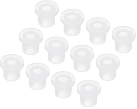 QUARKZMAN 20 Stück Gummitüllen, 10mm Dia x 6mm ID x 11mm H Kabeltüllen T-förmige Gummimuffe Rund Durchgangstülle für Kabeldurchführung Kabeltüllen Kabeln Elektrischer Leiter, Transparent