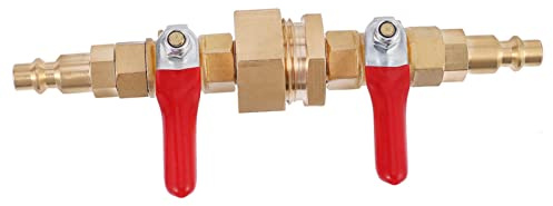 Parliky Winterfester Schnelladapter Mit Absperrventil Für Gartenschlauch 3/4-11.5Nh Kupfer Drain Connector Adapter Zur Frostschutzvorbereitung Und Ausblasadapter Für Gartenwasserleitungen