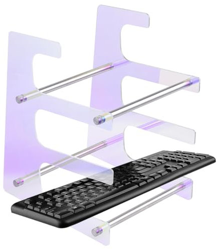 Generico Acrylic Keyboard Stand, Mechanical Keyboard Stand, 3 Keyboard Storage Organizer, Multilayer Acrylic Keyboard Display, Keyboard Display Stand Perfect for Mechanical Keyboards