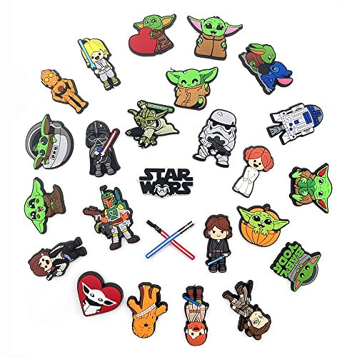 Fancico Star Wars Lot de 25 breloques décoratives pour chaussures, sabots, sandales, cadeaux pour enfants, filles, garçons et adolescents