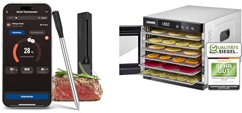 COSORI Dörrautomat mit 8 Edelstahl Einlegefächer, Dörrgerät 650W